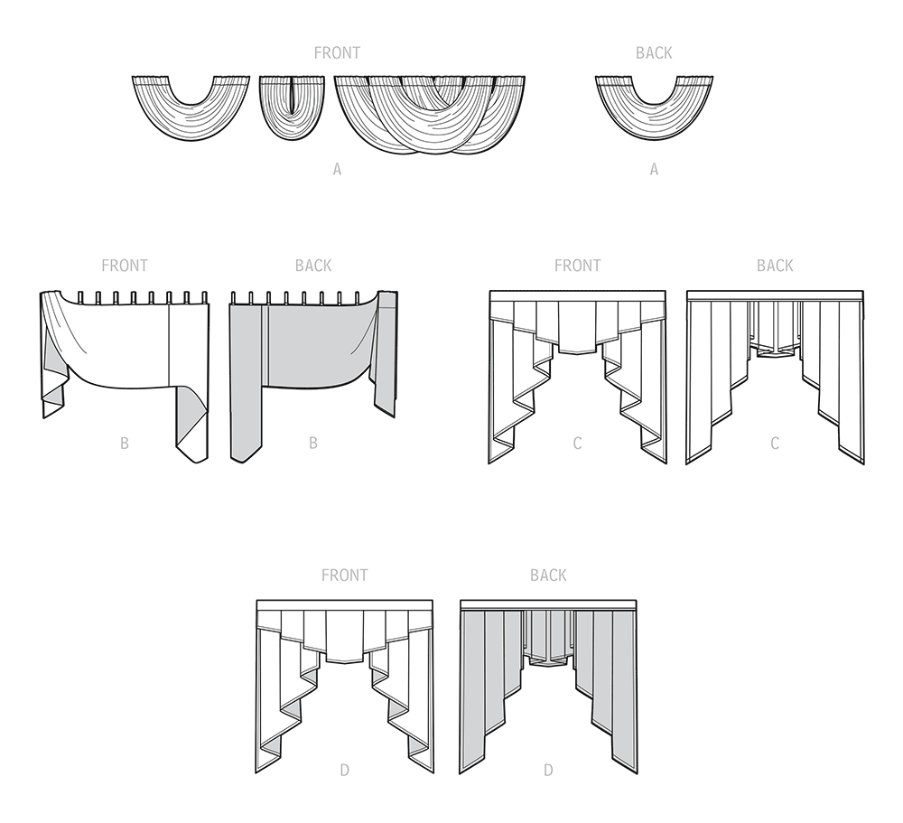 Simplicity S9571 sewing pattern envelope showing curtains and valances
