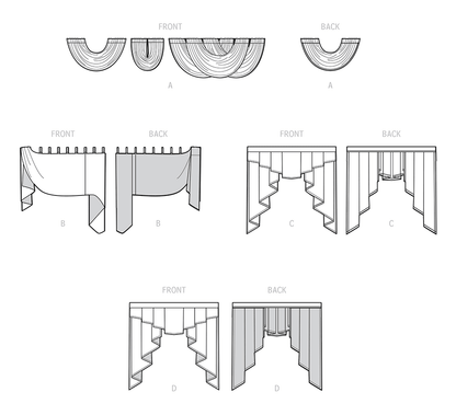 Simplicity S9571 sewing pattern envelope showing curtains and valances