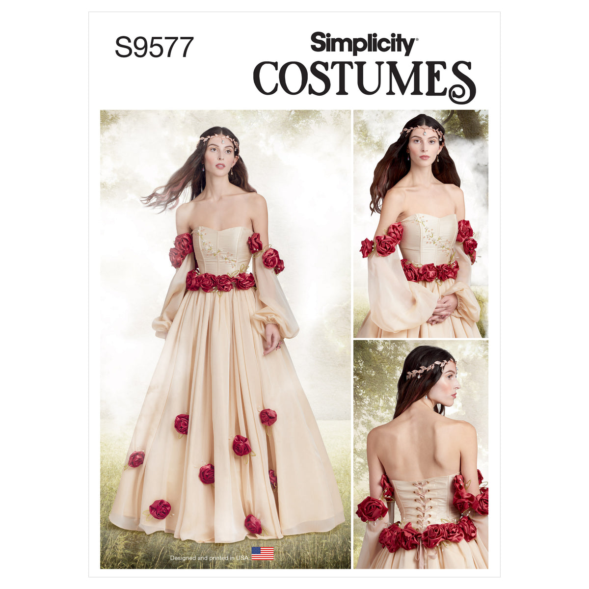 Simplicity S9577 sewing pattern envelope showing costumes