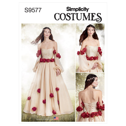 Simplicity S9577 sewing pattern envelope showing costumes
