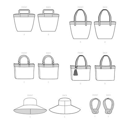 Simplicity S9580 sewing pattern envelope showing bags