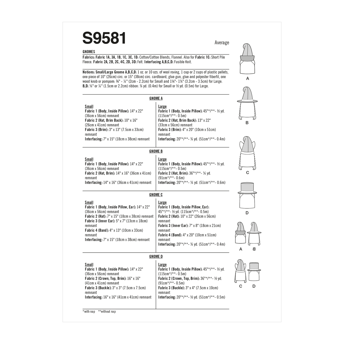 Simplicity S9581 sewing pattern envelope showing stuffed toys