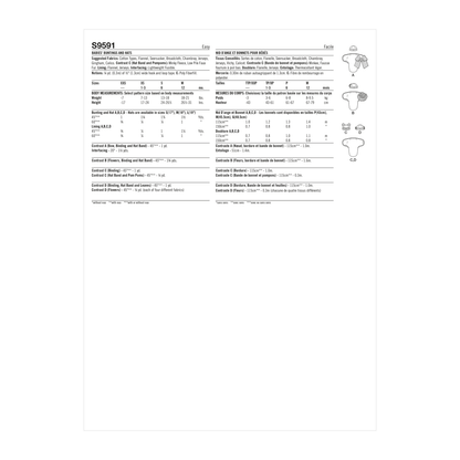 Simplicity S9591 sewing pattern envelope showing baby buntings