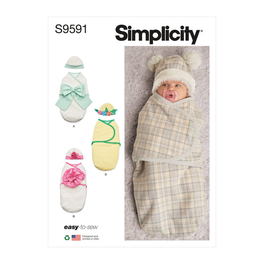 Simplicity S9591 sewing pattern envelope showing baby buntings