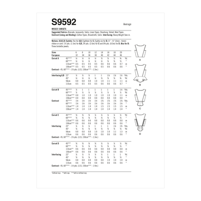 Simplicity S9592 sewing pattern envelope showing costumes