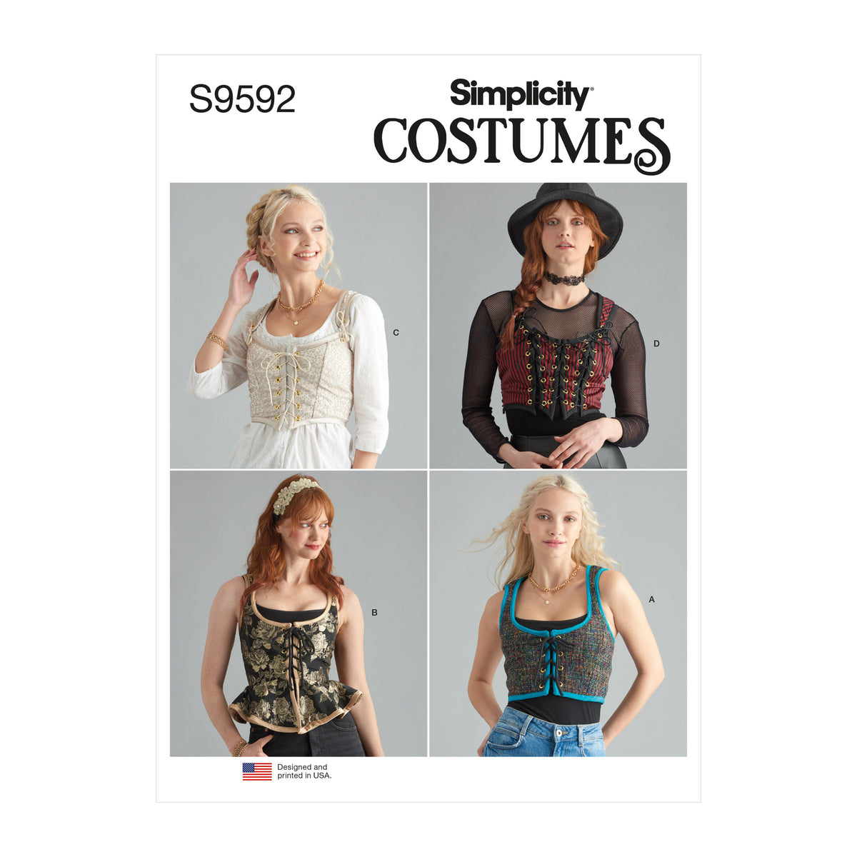 Simplicity S9592 sewing pattern envelope showing costumes