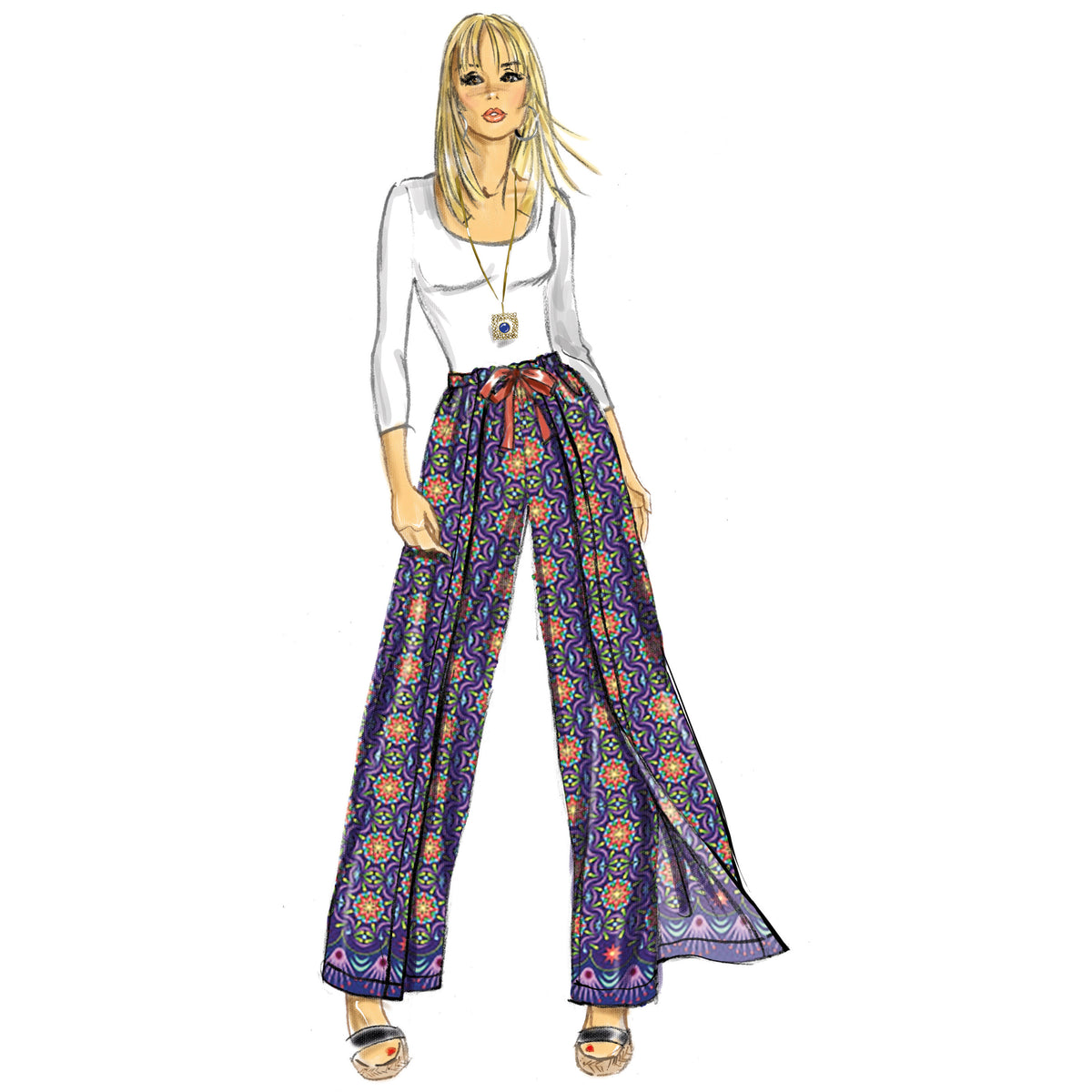 Simplicity S9595 sewing pattern envelope showing skirts or trousers