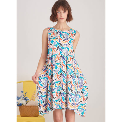 Simplicity S9596 sewing pattern envelope showing a dress
