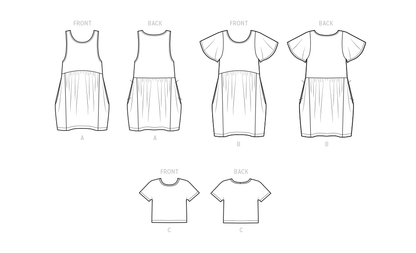 Simplicity S9596 sewing pattern envelope showing a dress