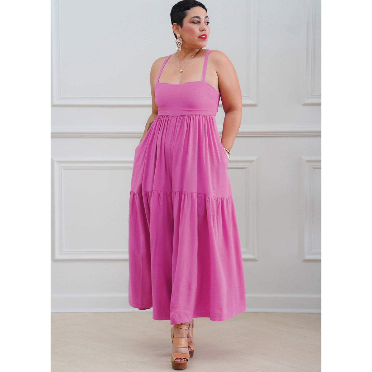 Simplicity S9597 sewing pattern envelope showing a dress