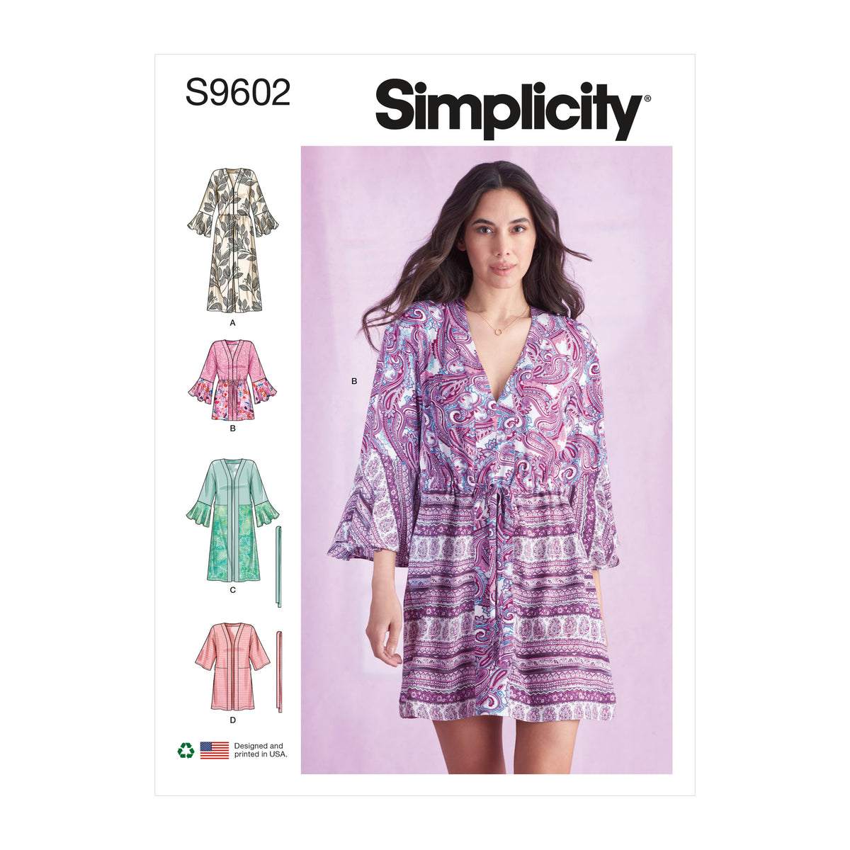 Simplicity S9602 sewing pattern envelope showing tops and waistcoats