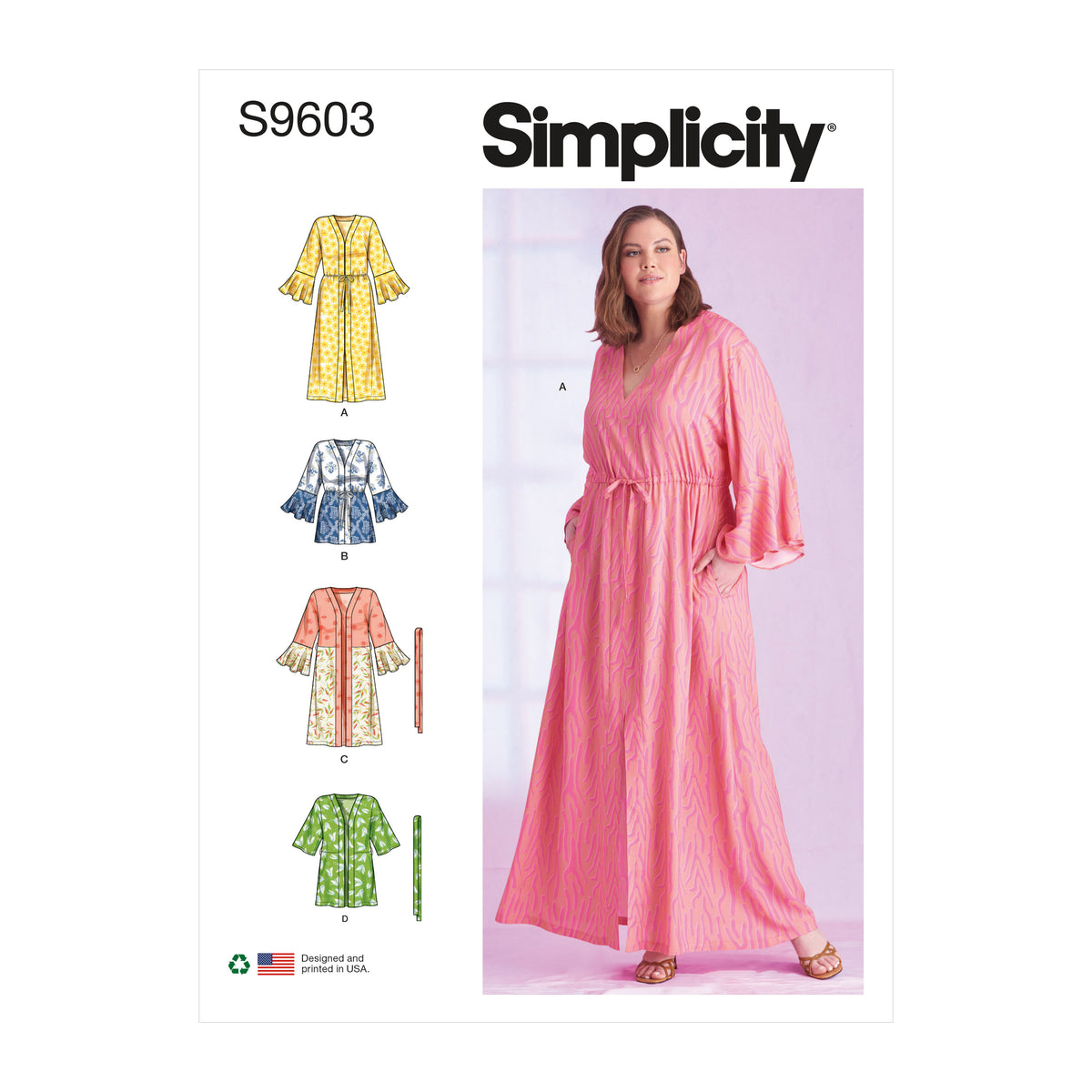Simplicity S9603 sewing pattern envelope showing tops and waistcoats