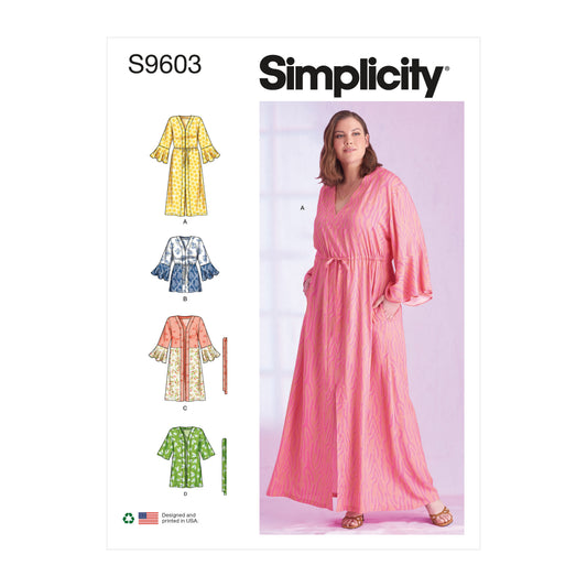 Simplicity S9603 sewing pattern envelope showing tops and waistcoats