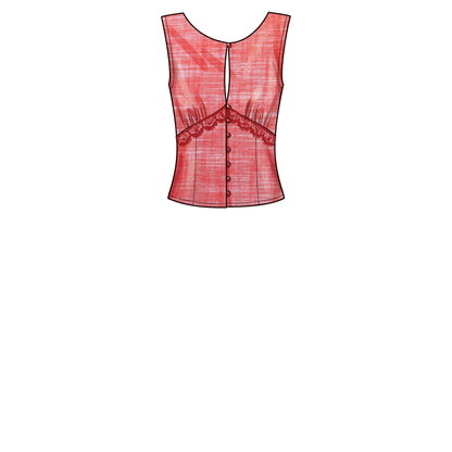 Simplicity S9606 sewing pattern envelope showing tops and waistcoats
