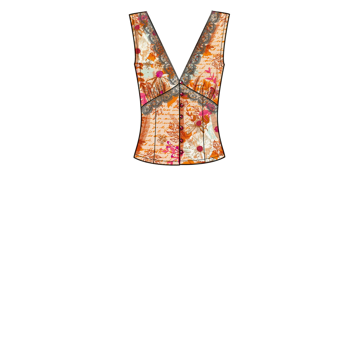 Simplicity S9606 sewing pattern envelope showing tops and waistcoats