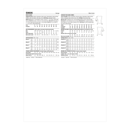 Simplicity S9606 sewing pattern envelope showing tops and waistcoats