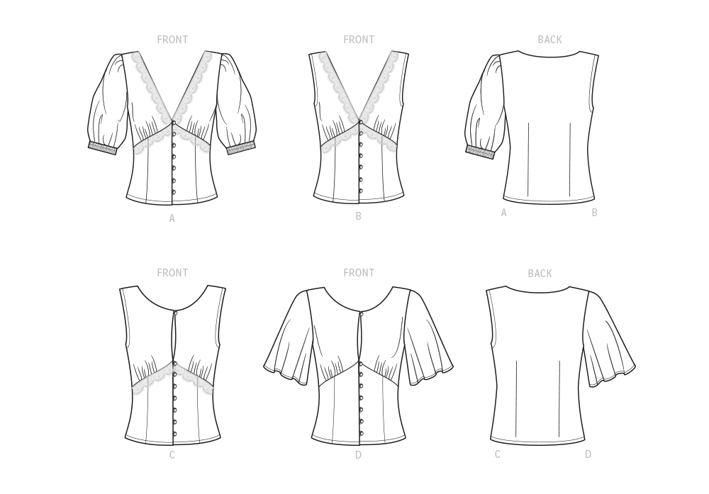 Simplicity S9606 sewing pattern envelope showing tops and waistcoats