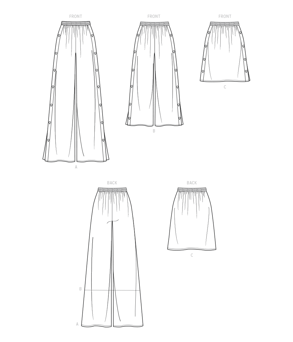 Simplicity S9608 sewing pattern envelope showing skirts or trousers
