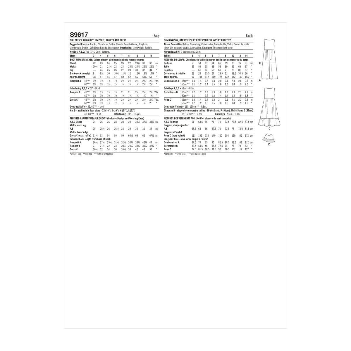 Simplicity S9617 sewing pattern envelope showing dress designs