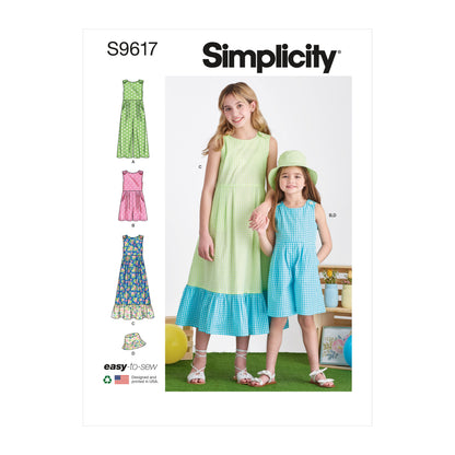 Simplicity S9617 sewing pattern envelope showing dress designs