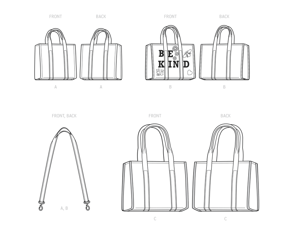 Simplicity S9618 sewing pattern envelope showing bags and accessories designs