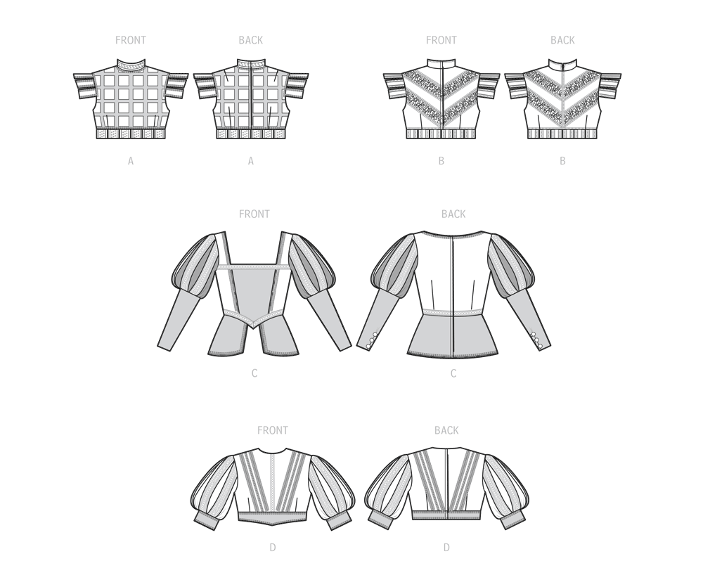 Simplicity S9627 sewing pattern envelope showing costume designs