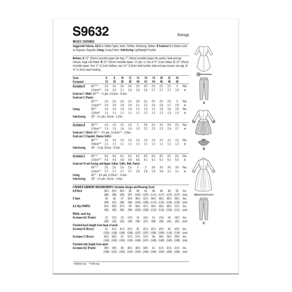 Simplicity S9632 sewing pattern envelope showing costume designs