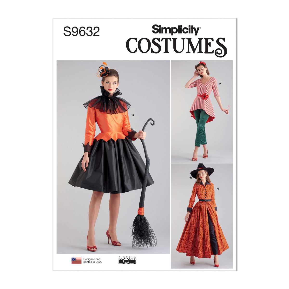 Simplicity S9632 sewing pattern envelope showing costume designs