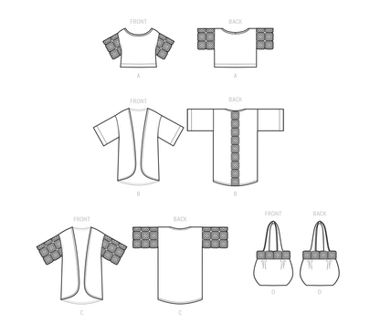 Simplicity S9633 sewing pattern envelope showing top designs