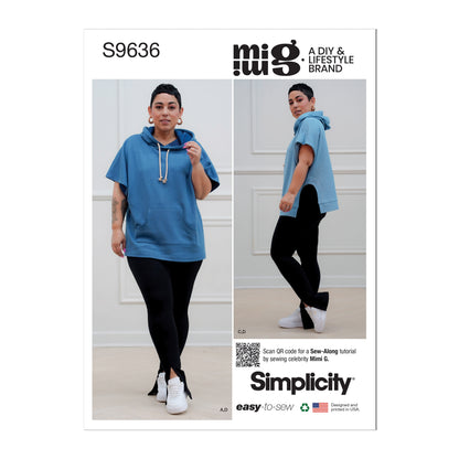Simplicity S9636 sewing pattern envelope showing casual wear designs