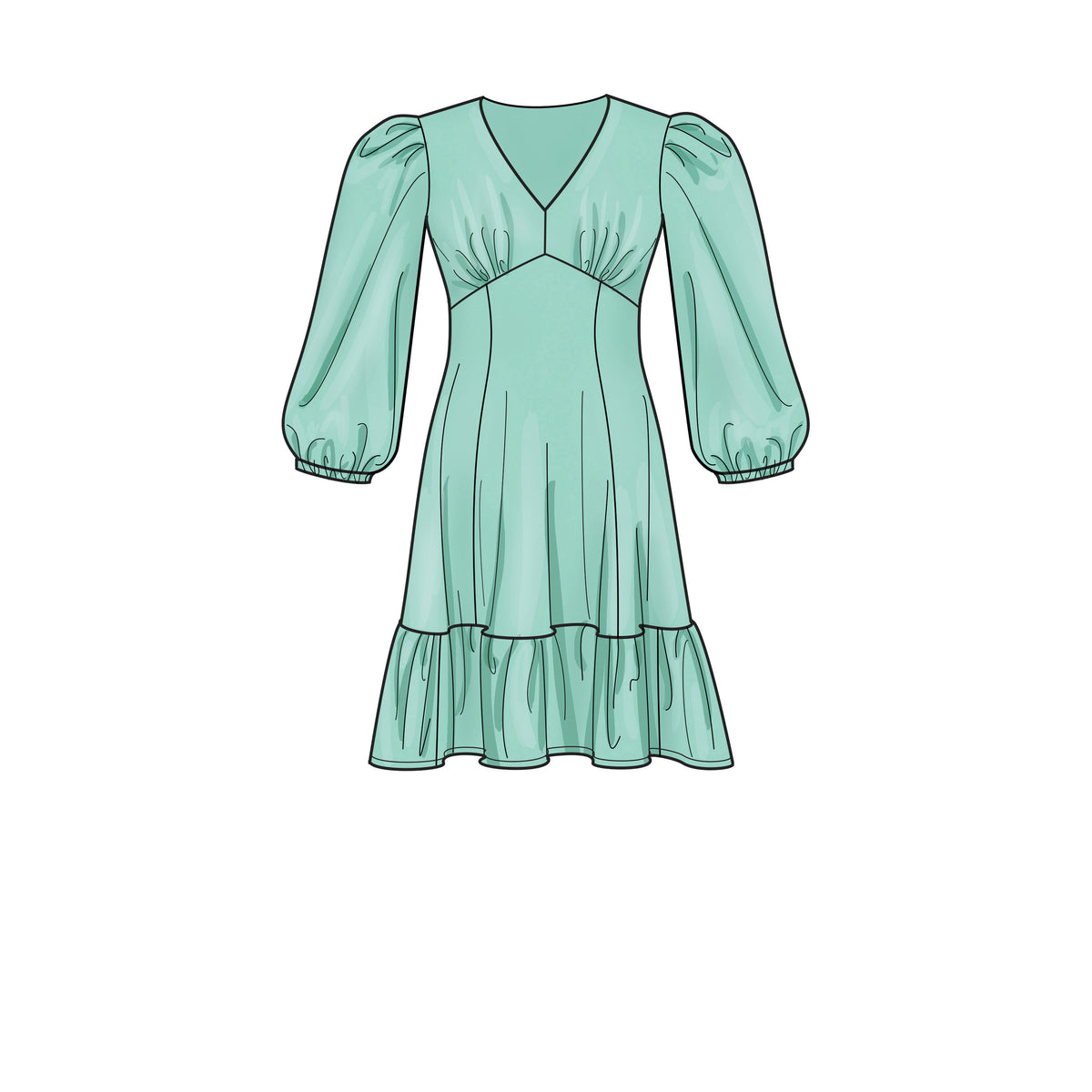 Simplicity S9643 sewing pattern envelope showing dress designs