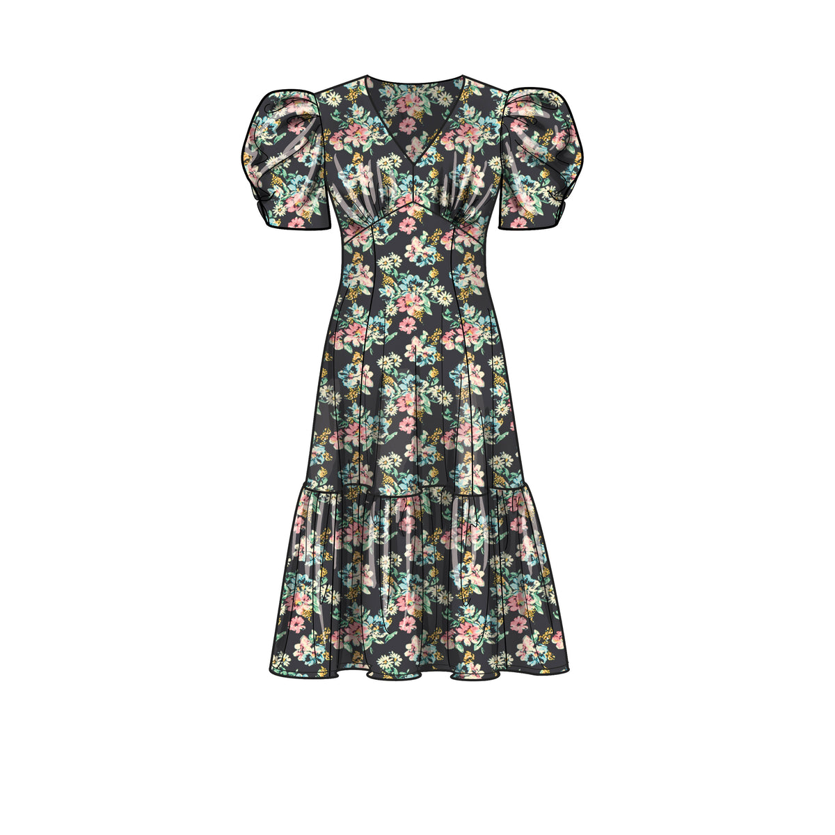 Simplicity S9643 sewing pattern envelope showing dress designs