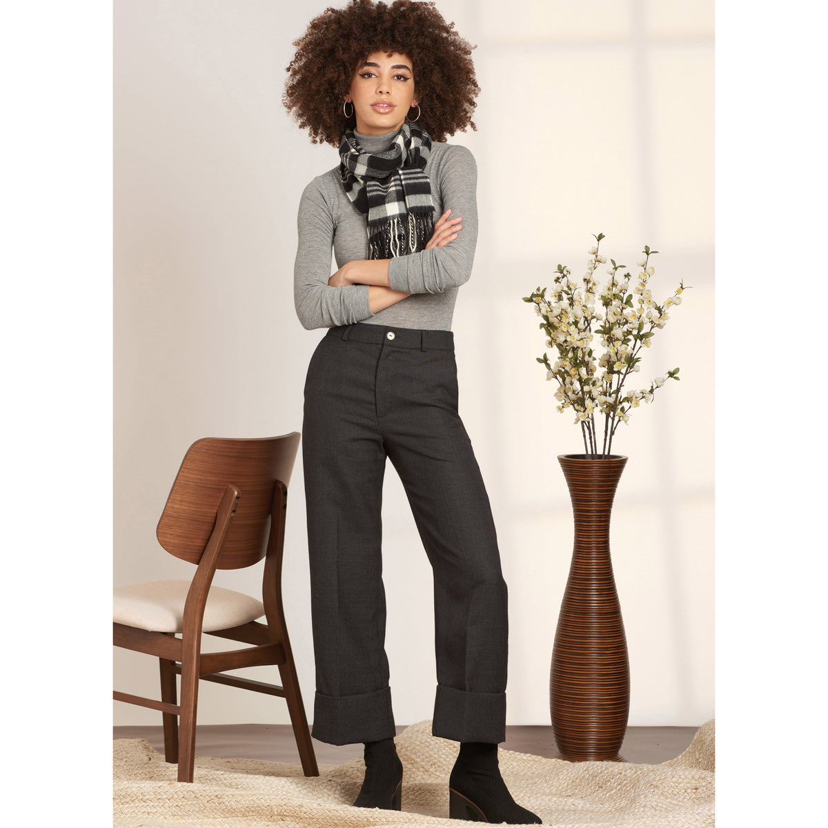 Simplicity sewing pattern S9647 envelope showing misses' skirts and trousers