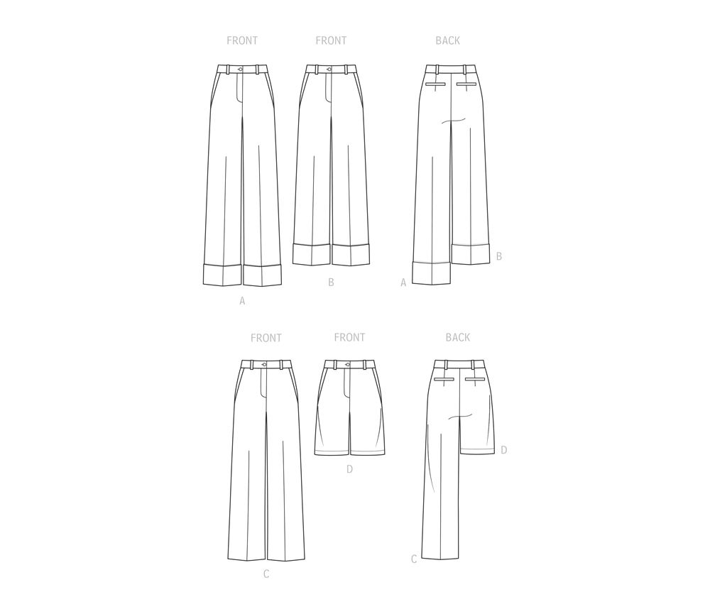 Simplicity sewing pattern S9647 envelope showing misses' skirts and trousers