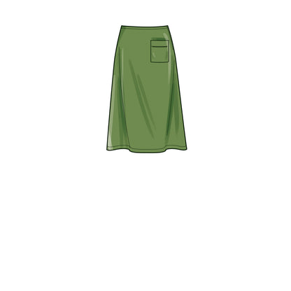Simplicity sewing pattern S9648 envelope showing misses' skirts and trousers