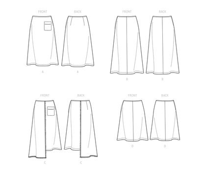 Simplicity sewing pattern S9648 envelope showing misses' skirts and trousers