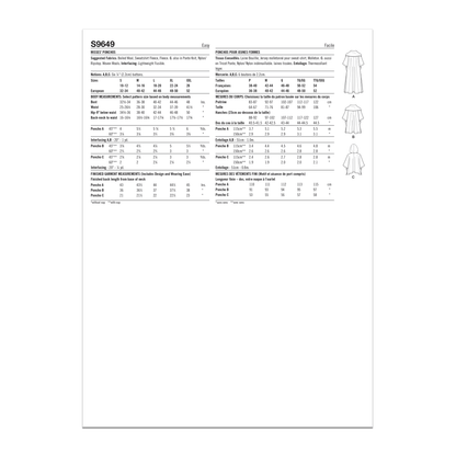 Simplicity sewing pattern S9649 envelope showing misses' jackets and coats