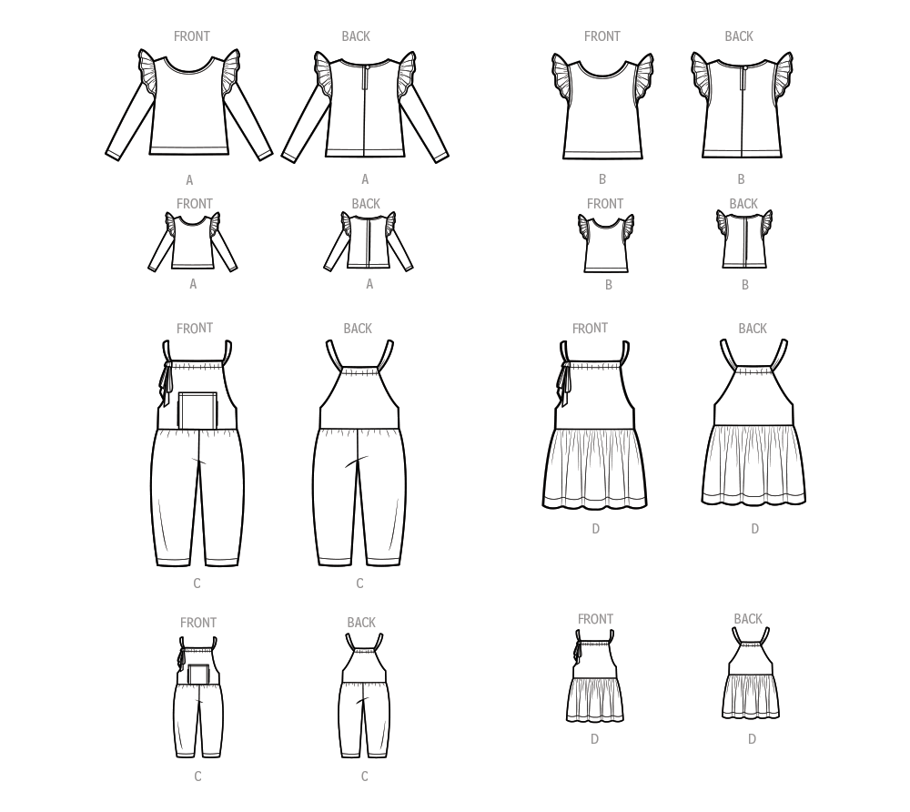Simplicity sewing pattern S9661 envelope showing children's casual wear