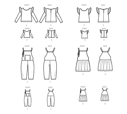Simplicity sewing pattern S9661 envelope showing children's casual wear