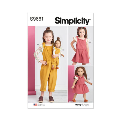 Simplicity sewing pattern S9661 envelope showing children's casual wear