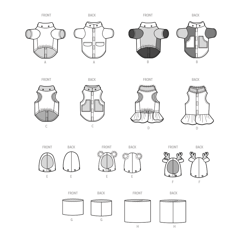 Simplicity sewing pattern S9663 envelope showing pet clothes