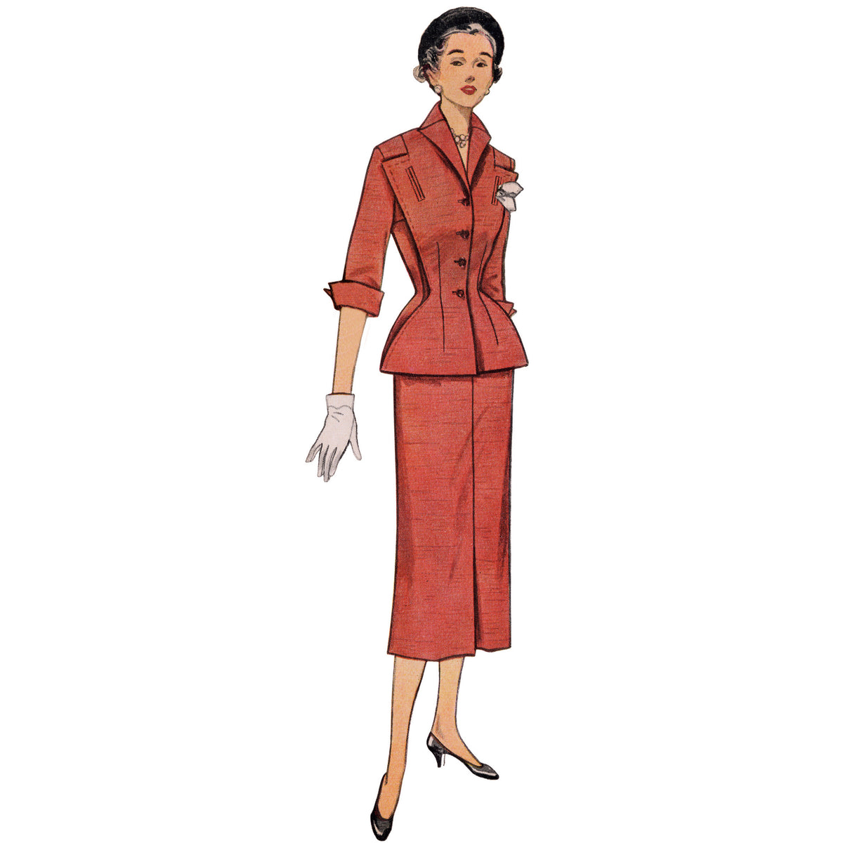 Simplicity sewing pattern S9675 envelope showing misses' vintage 1950s two-piece