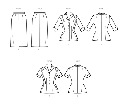 Simplicity sewing pattern S9675 envelope showing misses' vintage 1950s two-piece