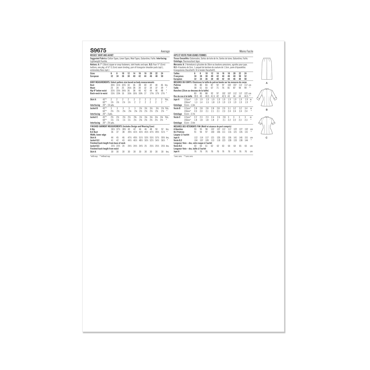 Simplicity sewing pattern S9675 envelope showing misses' vintage 1950s two-piece