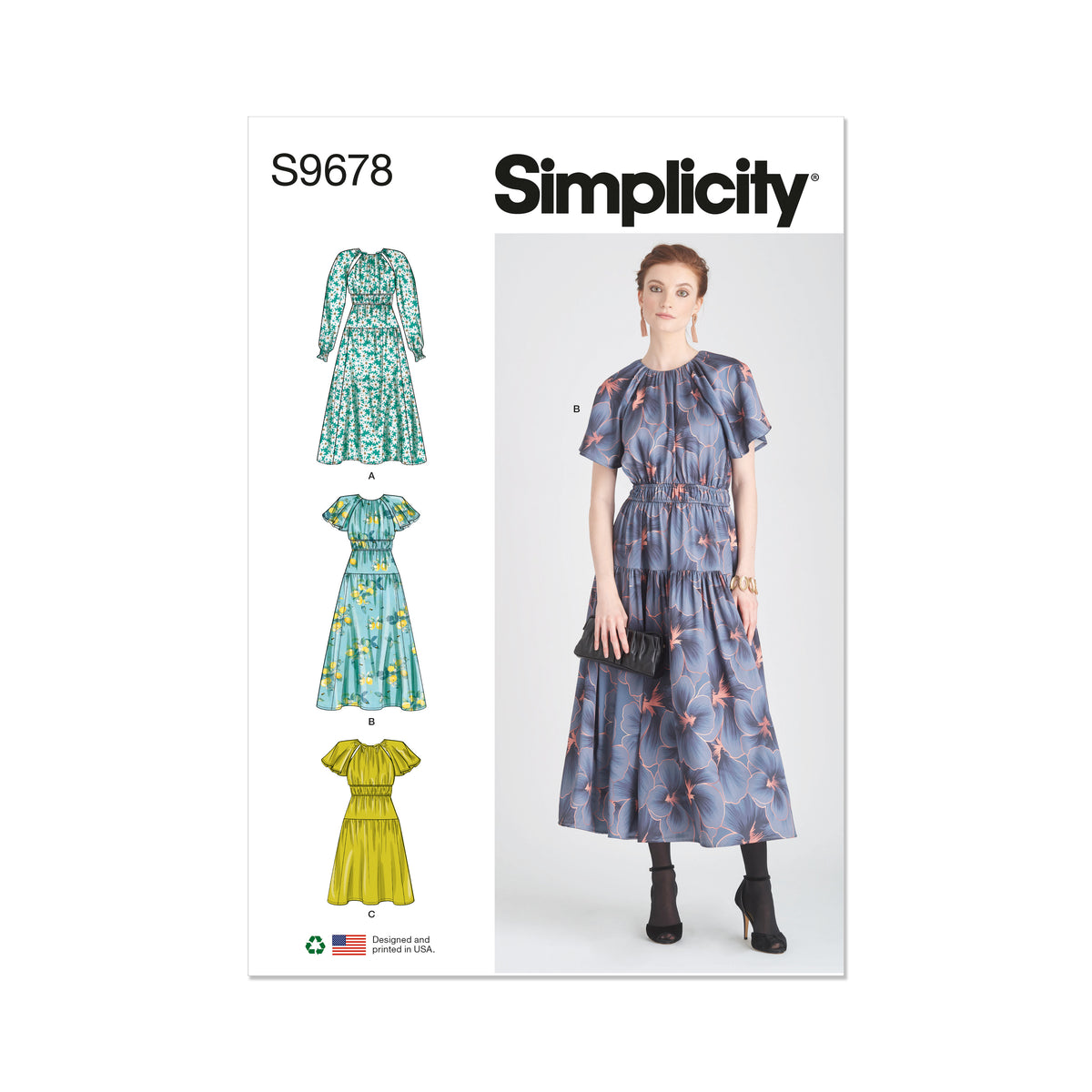 Simplicity sewing pattern S9678 envelope showing misses' dress