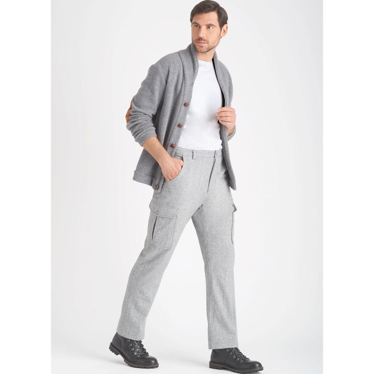 Simplicity sewing pattern S9693 envelope showing men's and boys' trousers