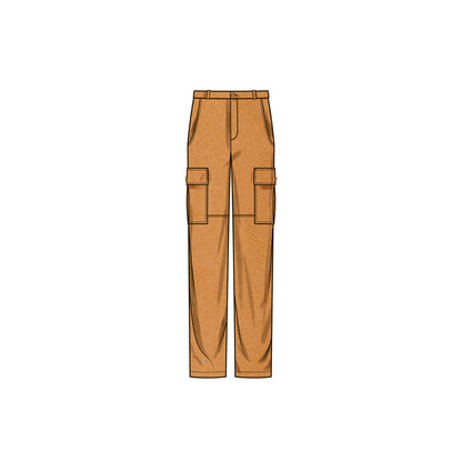 Simplicity sewing pattern S9693 envelope showing men's and boys' trousers