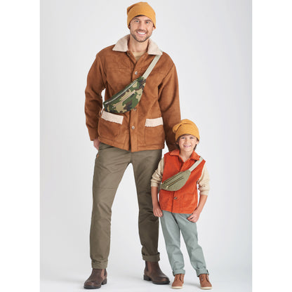 Simplicity S9694 sewing pattern envelope showing jacket, waistcoat, hat and bag set