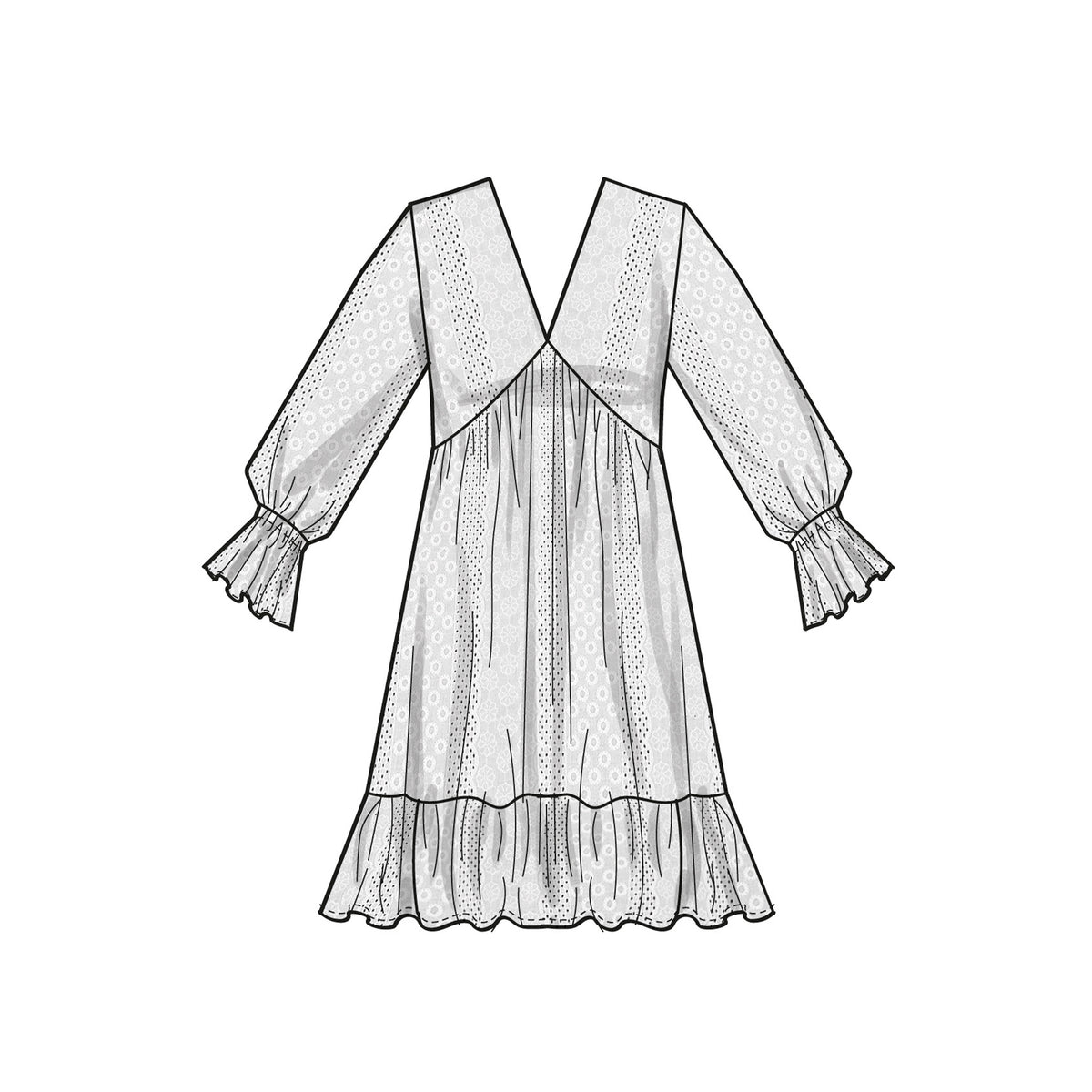 Simplicity S9702 sewing pattern envelope showing dress with side pockets