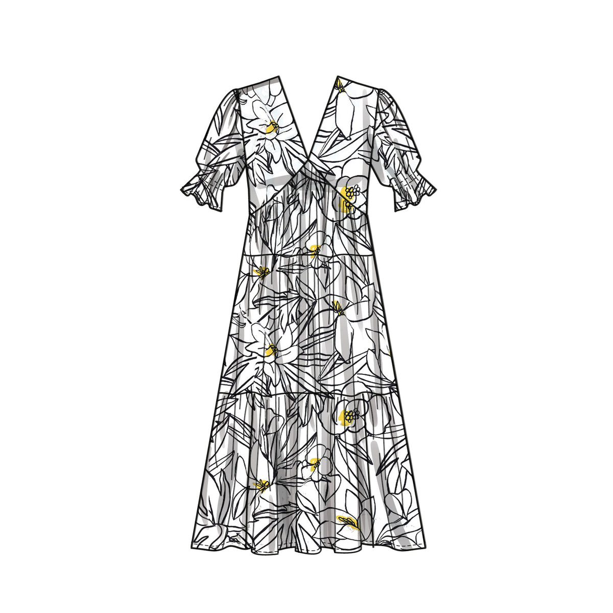 Simplicity S9702 sewing pattern envelope showing dress with side pockets